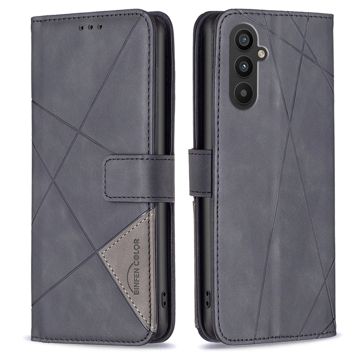 BINFEN COLOR BF05 for Samsung Galaxy A24 4G PU Leather Cover Geometric Imprinted Wallet Stand Phone Case BINFEN COLOR BF05 for Samsung Galaxy A24 4G PU Leather Cover Geometric Imprinted Wallet Stand Phone Case